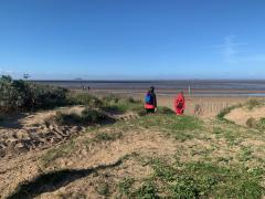 Heading down on to the beach at Sand Bay